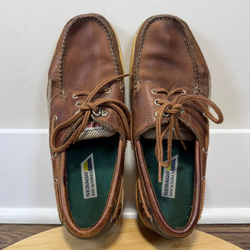 Sebago Docksides Boat Shoes Mens 9M Brown Leather Performance Marine Coastal